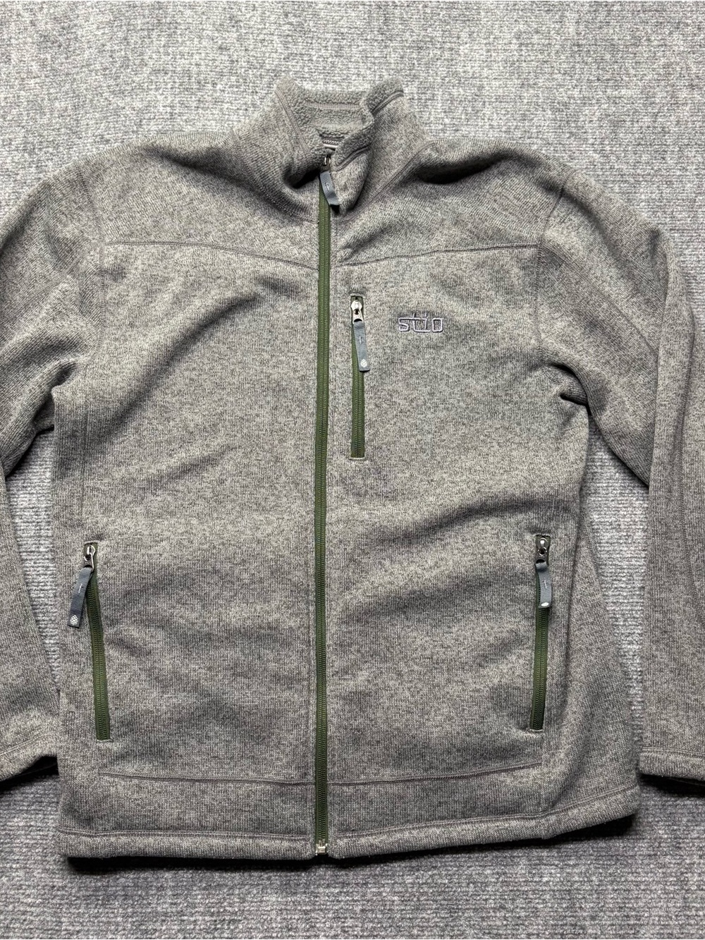 Stio Full Zip Jacket Mens Medium Gray Wilcox Fleece Mock Neck Classic Outerwear